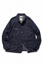 画像をギャラリービューアに読み込む, FULLCOUNT x N/07 exclusive COVER ALL JACKET / 10.5oz Zimbabwe Denim (INDIGO BLUE / ONE WASHED)