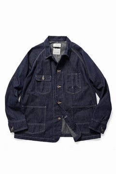画像をギャラリービューアに読み込む, FULLCOUNT x N/07 exclusive COVER ALL JACKET / 10.5oz Zimbabwe Denim (INDIGO BLUE / ONE WASHED)