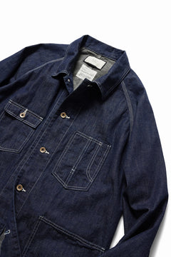 画像をギャラリービューアに読み込む, FULLCOUNT x N/07 exclusive COVER ALL JACKET / 10.5oz Zimbabwe Denim (INDIGO BLUE / ONE WASHED)