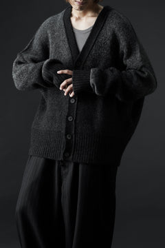 画像をギャラリービューアに読み込む, ISABEL BENENATO Yak Cardigan with Shaded Jacquard in Two Colours (GRAPHITE)