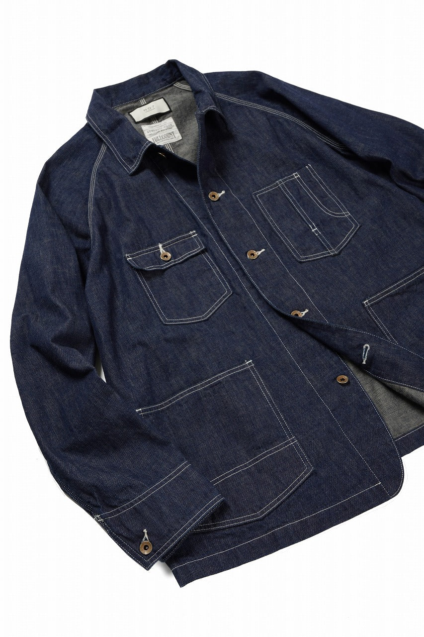 画像をギャラリービューアに読み込む, FULLCOUNT x N/07 exclusive COVER ALL JACKET / 10.5oz Zimbabwe Denim (INDIGO BLUE / ONE WASHED)