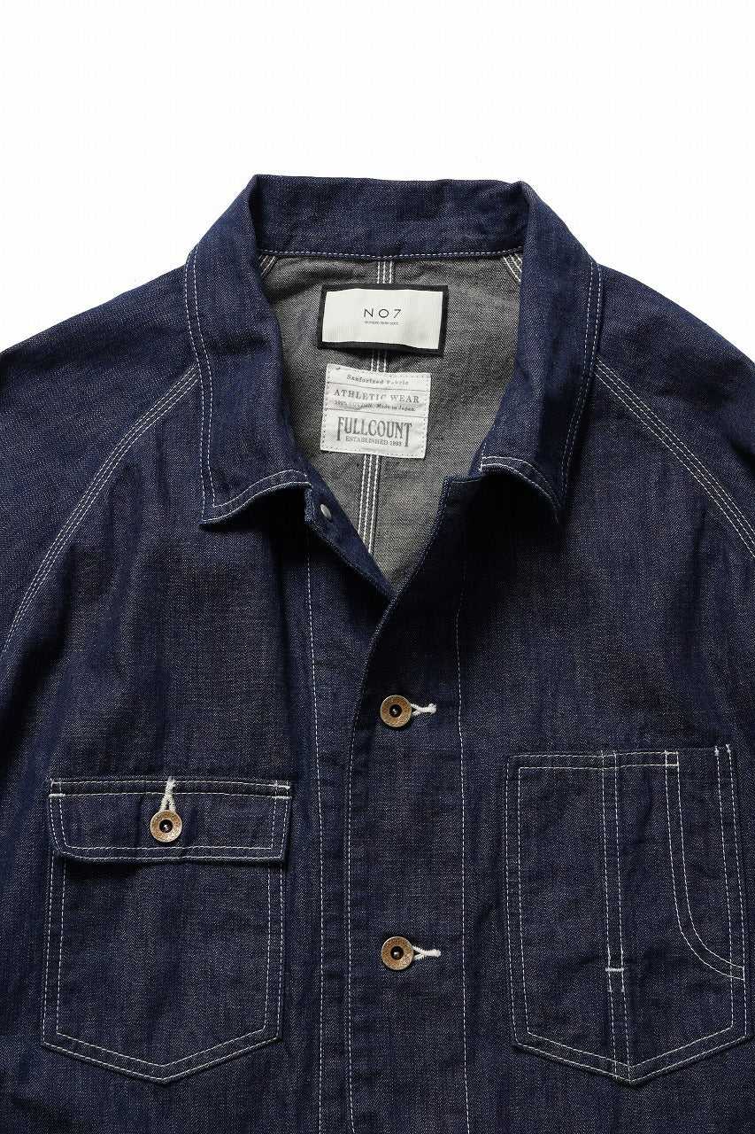 画像をギャラリービューアに読み込む, FULLCOUNT x N/07 exclusive COVER ALL JACKET / 10.5oz Zimbabwe Denim (INDIGO BLUE / ONE WASHED)