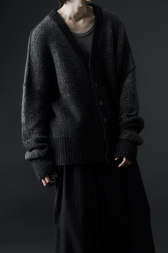 画像をギャラリービューアに読み込む, ISABEL BENENATO Yak Cardigan with Shaded Jacquard in Two Colours (GRAPHITE)