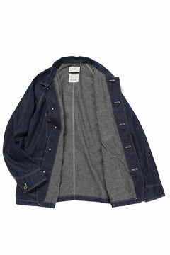 画像をギャラリービューアに読み込む, FULLCOUNT x N/07 exclusive COVER ALL JACKET / 10.5oz Zimbabwe Denim (INDIGO BLUE / ONE WASHED)
