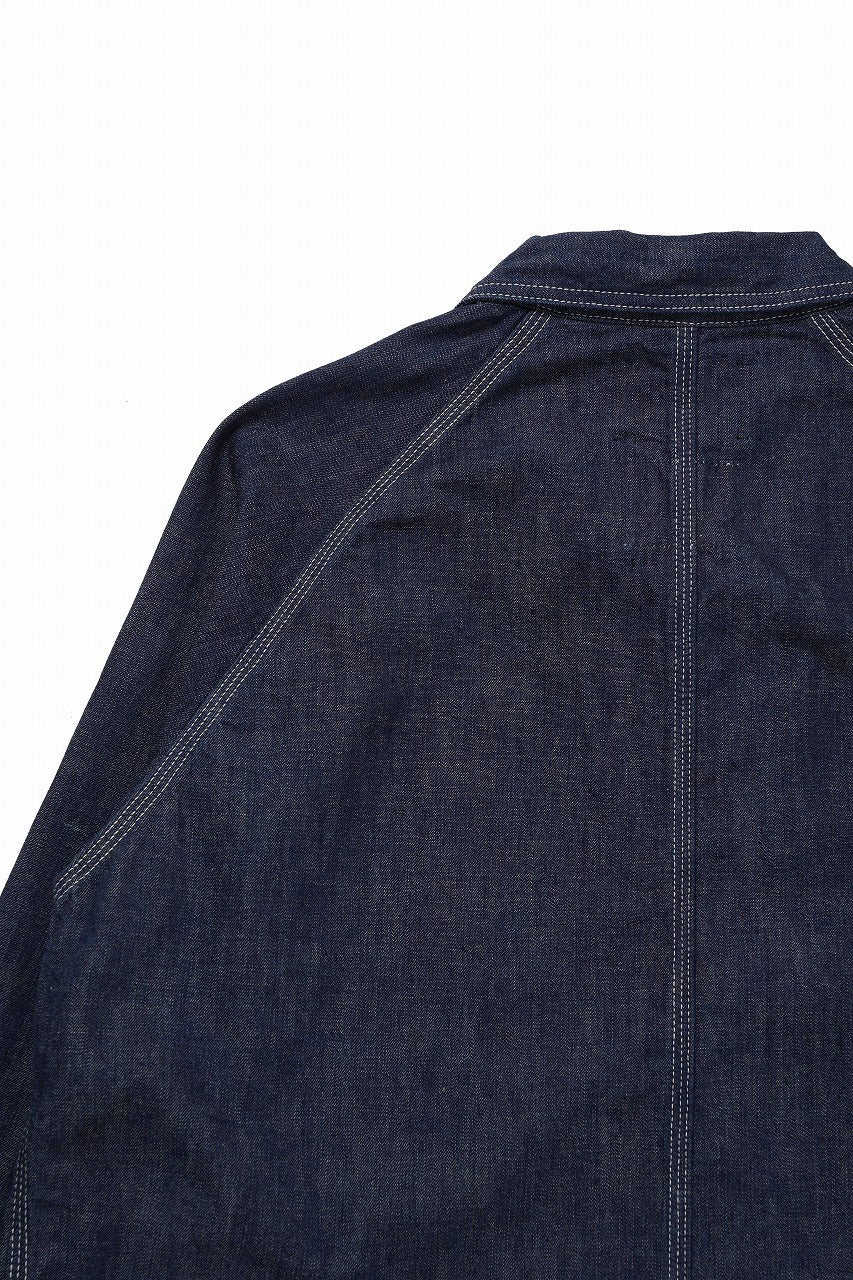 画像をギャラリービューアに読み込む, FULLCOUNT x N/07 exclusive COVER ALL JACKET / 10.5oz Zimbabwe Denim (INDIGO BLUE / ONE WASHED)