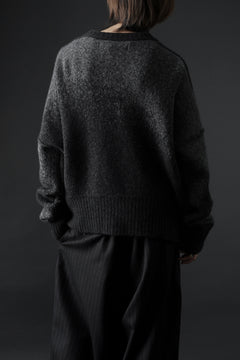 画像をギャラリービューアに読み込む, ISABEL BENENATO Yak Cardigan with Shaded Jacquard in Two Colours (GRAPHITE)