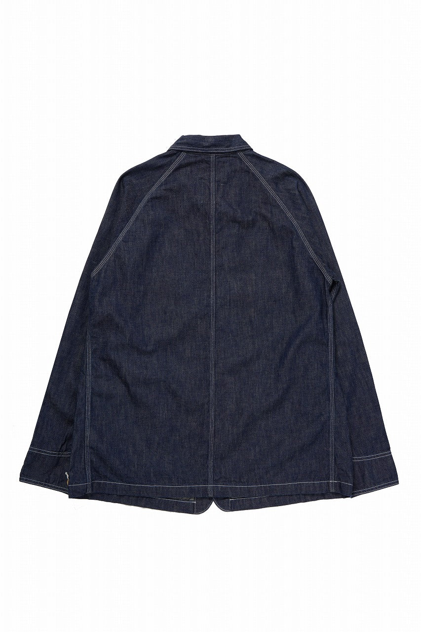画像をギャラリービューアに読み込む, FULLCOUNT x N/07 exclusive COVER ALL JACKET / 10.5oz Zimbabwe Denim (INDIGO BLUE / ONE WASHED)