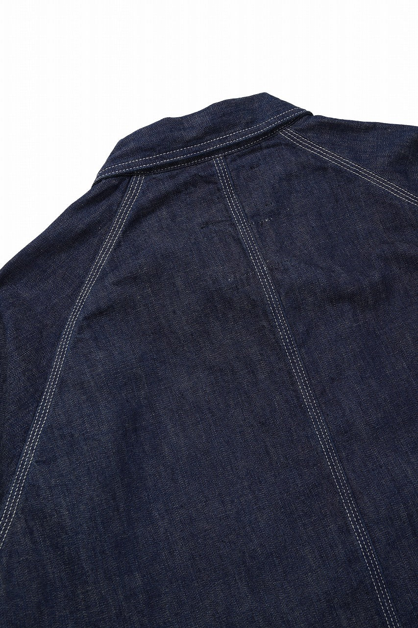 画像をギャラリービューアに読み込む, FULLCOUNT x N/07 exclusive COVER ALL JACKET / 10.5oz Zimbabwe Denim (INDIGO BLUE / ONE WASHED)