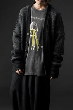 画像をギャラリービューアに読み込む, ISABEL BENENATO Yak Cardigan with Shaded Jacquard in Two Colours (GRAPHITE)