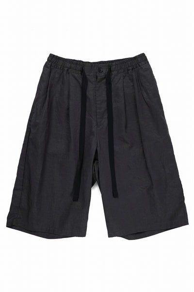 sus-sous wide shorts / cotton linen twill hard finish (CHARCOAL)