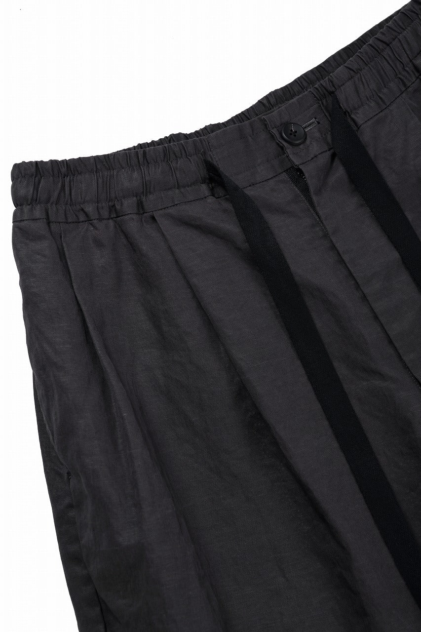 Load image into Gallery viewer, sus-sous wide shorts / cotton linen twill hard finish (CHARCOAL)