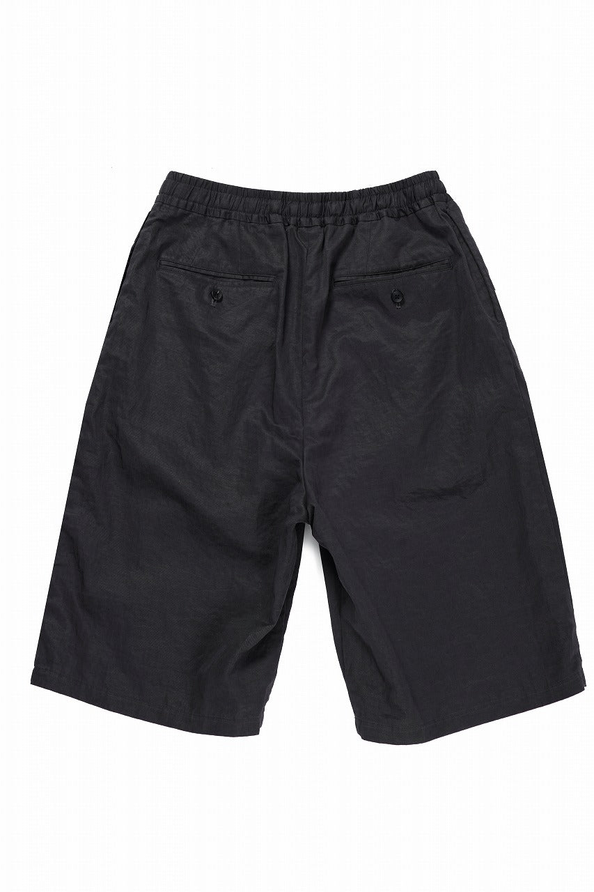 Load image into Gallery viewer, sus-sous wide shorts / cotton linen twill hard finish (CHARCOAL)