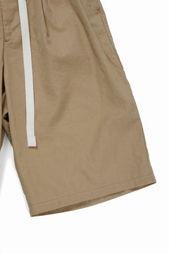 Load image into Gallery viewer, sus-sous wide shorts / cotton linen twill hard finish (BEIGE)