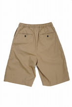 Load image into Gallery viewer, sus-sous wide shorts / cotton linen twill hard finish (BEIGE)