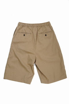 Load image into Gallery viewer, sus-sous wide shorts / cotton linen twill hard finish (BEIGE)