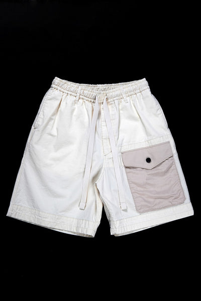 sus-sous cargo shorts / organic cotton silk nepped weather (WHITE)