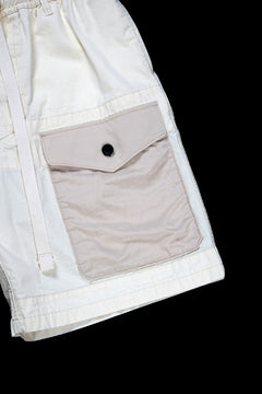 Load image into Gallery viewer, sus-sous cargo shorts / organic cotton silk nepped weather (WHITE)