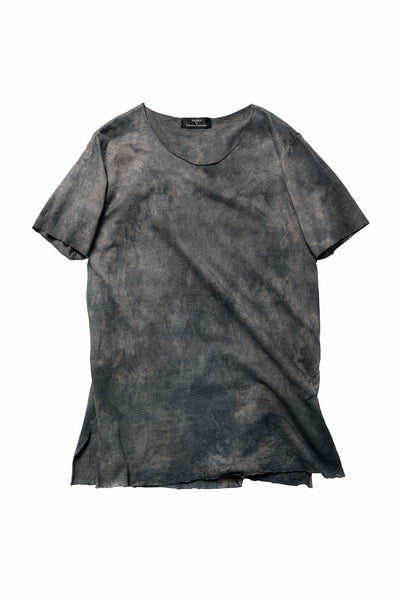 kujaku exclusive dyed crew neck long pullover / K-875-3 (dusk)
