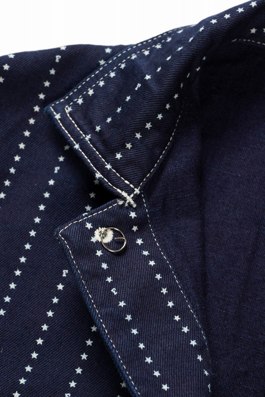 Load image into Gallery viewer, FULLCOUNT WABASH CHOREJACKET / INDIGO DYED DRILL with WASH STAR STRIPE (INDIGO / ONE WASHED)