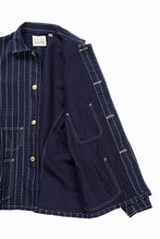 Load image into Gallery viewer, FULLCOUNT WABASH CHOREJACKET / INDIGO DYED DRILL with WASH STAR STRIPE (INDIGO / ONE WASHED)