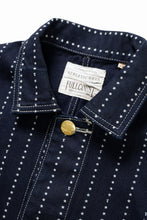 Load image into Gallery viewer, FULLCOUNT WABASH CHOREJACKET / INDIGO DYED DRILL with WASH STAR STRIPE (INDIGO / ONE WASHED)