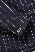 Load image into Gallery viewer, FULLCOUNT WABASH CHOREJACKET / INDIGO DYED DRILL with WASH STAR STRIPE (INDIGO / ONE WASHED)