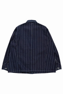 Load image into Gallery viewer, FULLCOUNT WABASH CHOREJACKET / INDIGO DYED DRILL with WASH STAR STRIPE (INDIGO / ONE WASHED)