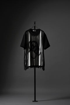 画像をギャラリービューアに読み込む, OBLADI TWO LAYER FRINGE CUT T SHIRT WITH AIRBRUSH PAINT (BLACK)