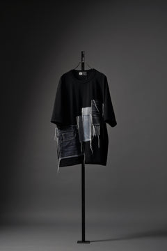 画像をギャラリービューアに読み込む, OBLADI POCKET JEANS PATCHWORK T SHIRT (BLACK)