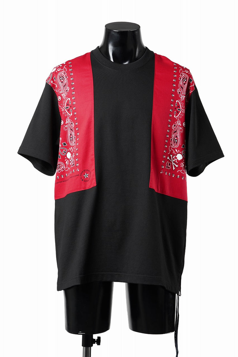 mastermind JAPAN BANDANA SS TEE / REGULAR FIT (BLACK x RED)の商品
