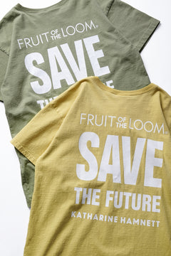 画像をギャラリービューアに読み込む, KATHARINE HAMNETT x FRUIT OF THE LOOM COLLABO TEE / OVERDYED BACK PRINT (GREEN)
