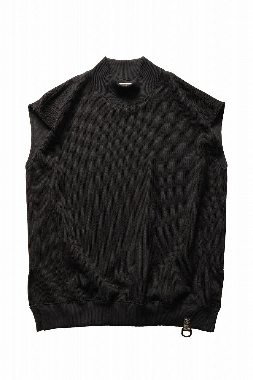 画像をギャラリービューアに読み込む, beauty : beast HIGH-NECK SLEEVELESS PULLOVER (BLACK)