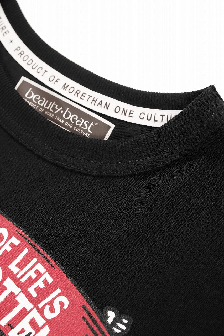 Load image into Gallery viewer, beauty : beast ESSENTIAL GRAPHIC LINE TEE (REQUIEM / BLACK)