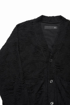 Load image into Gallery viewer, A.F ARTEFACT JUMBO CARDIGAN / DAMAGE PILE & PLATING KNIT JERSEY (BLACK)