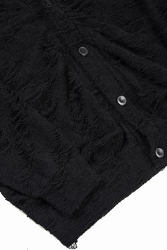 Load image into Gallery viewer, A.F ARTEFACT JUMBO CARDIGAN / DAMAGE PILE & PLATING KNIT JERSEY (BLACK)