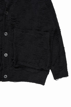 Load image into Gallery viewer, A.F ARTEFACT JUMBO CARDIGAN / DAMAGE PILE & PLATING KNIT JERSEY (BLACK)