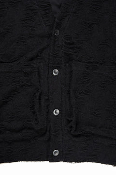 Load image into Gallery viewer, A.F ARTEFACT JUMBO CARDIGAN / DAMAGE PILE & PLATING KNIT JERSEY (BLACK)