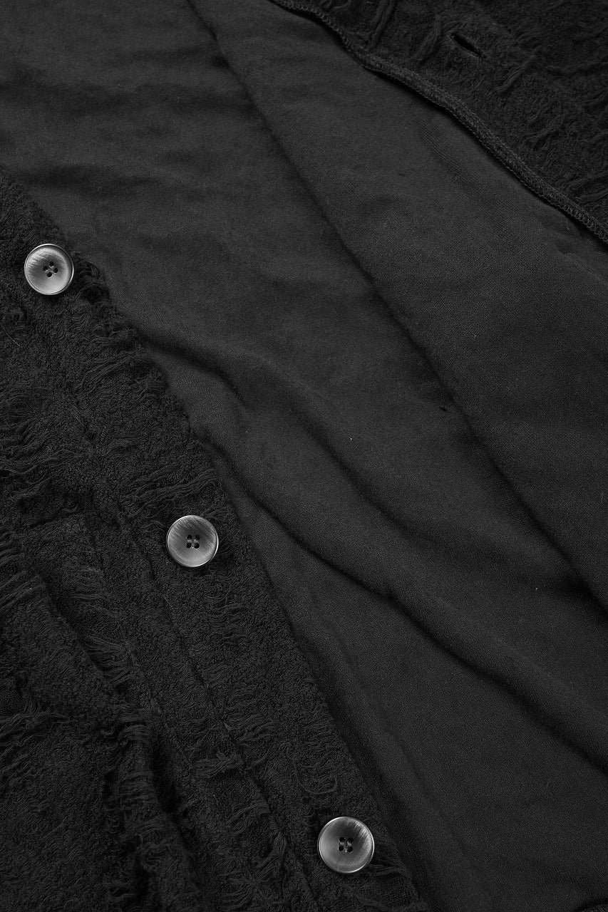 Load image into Gallery viewer, A.F ARTEFACT JUMBO CARDIGAN / DAMAGE PILE & PLATING KNIT JERSEY (BLACK)