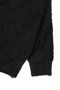 Load image into Gallery viewer, A.F ARTEFACT JUMBO CARDIGAN / DAMAGE PILE & PLATING KNIT JERSEY (BLACK)