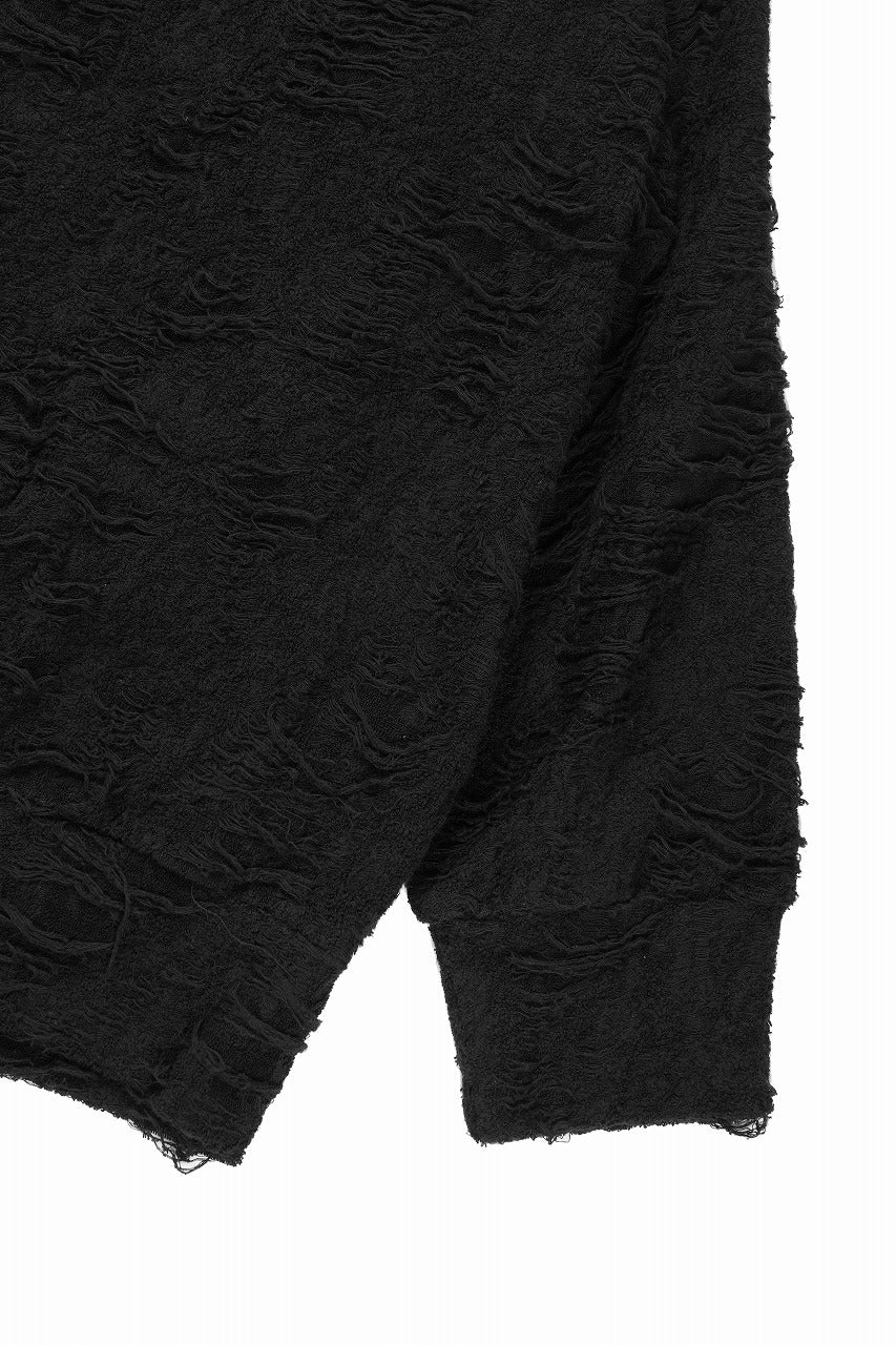 Load image into Gallery viewer, A.F ARTEFACT JUMBO CARDIGAN / DAMAGE PILE & PLATING KNIT JERSEY (BLACK)