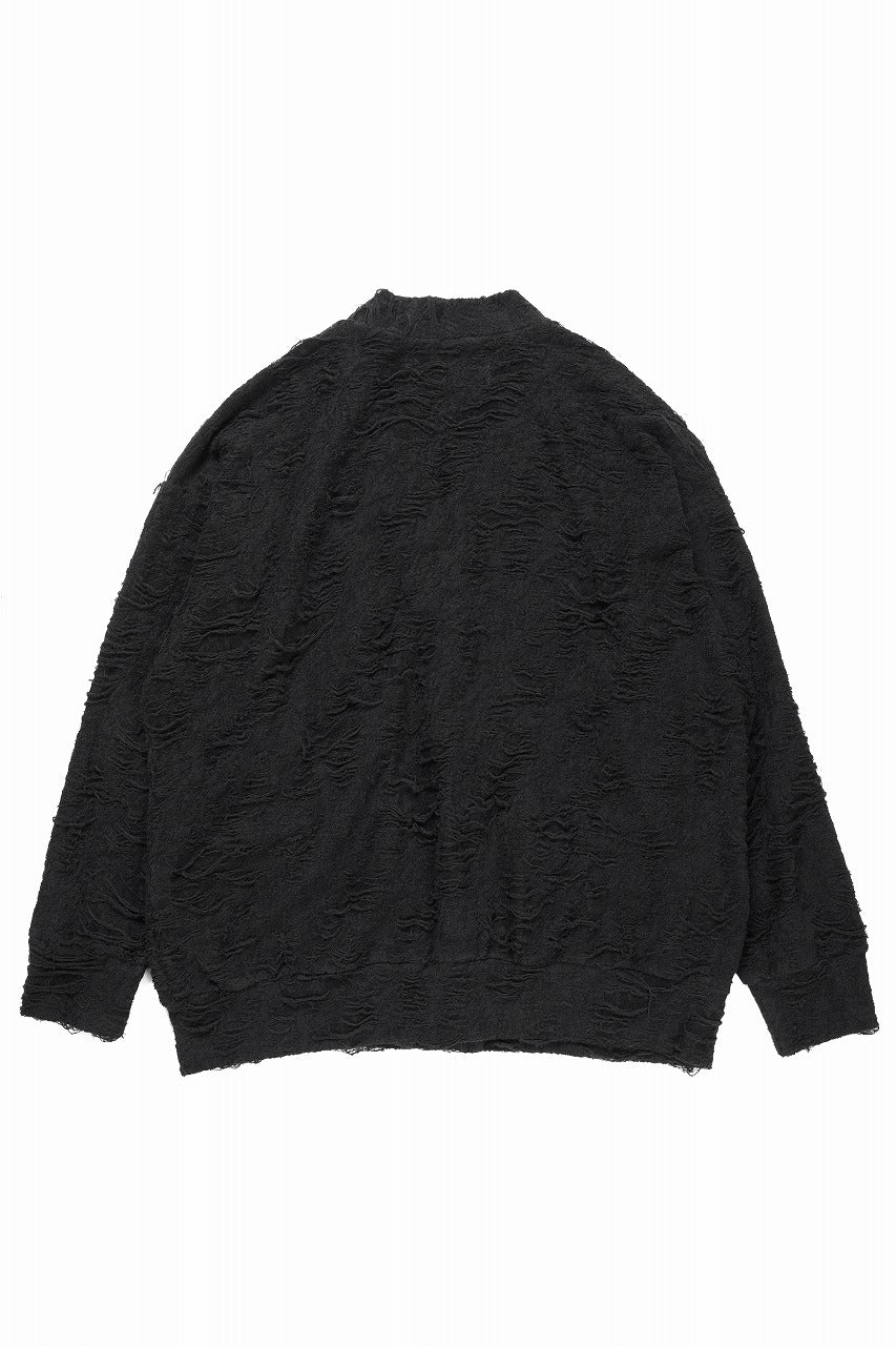 Load image into Gallery viewer, A.F ARTEFACT JUMBO CARDIGAN / DAMAGE PILE & PLATING KNIT JERSEY (BLACK)
