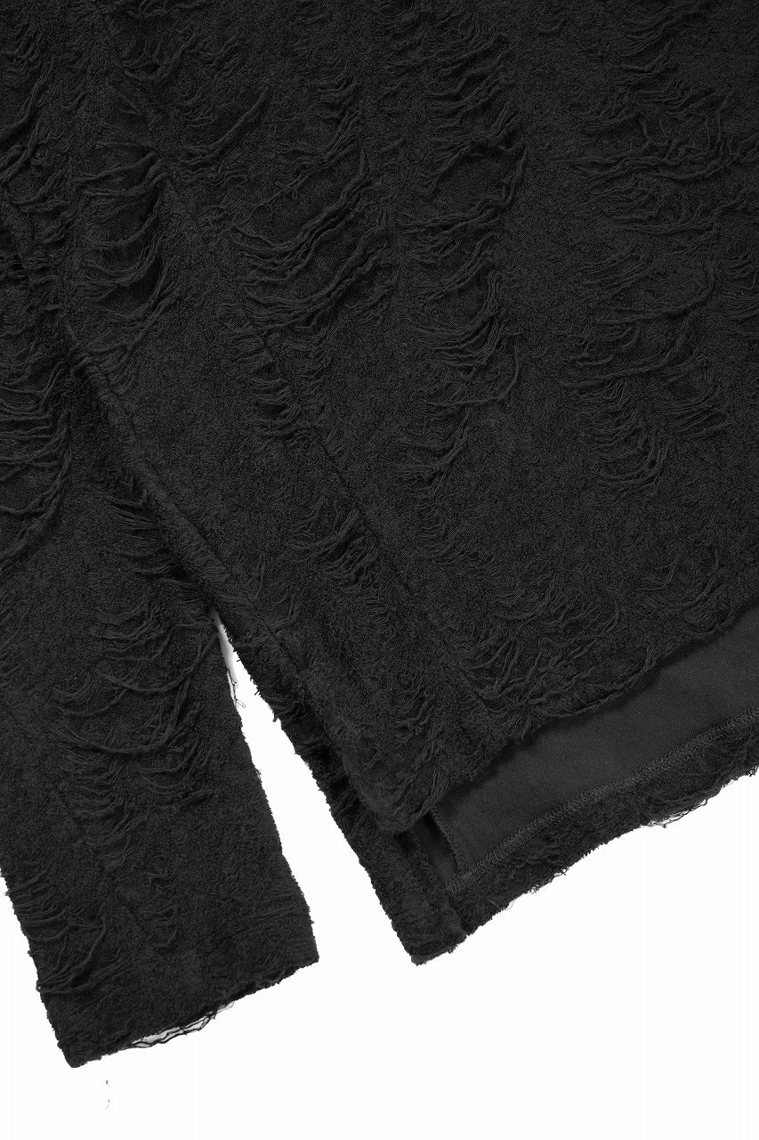 画像をギャラリービューアに読み込む, A.F ARTEFACT HIGH NECK TOP / DAMAGE PILE & PLATING KNIT JERSEY (BLACK)