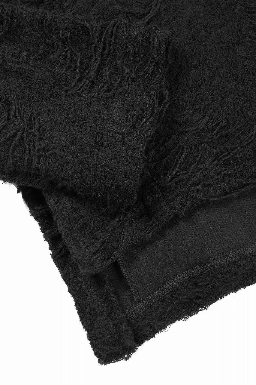 画像をギャラリービューアに読み込む, A.F ARTEFACT HIGH NECK TOP / DAMAGE PILE & PLATING KNIT JERSEY (BLACK)