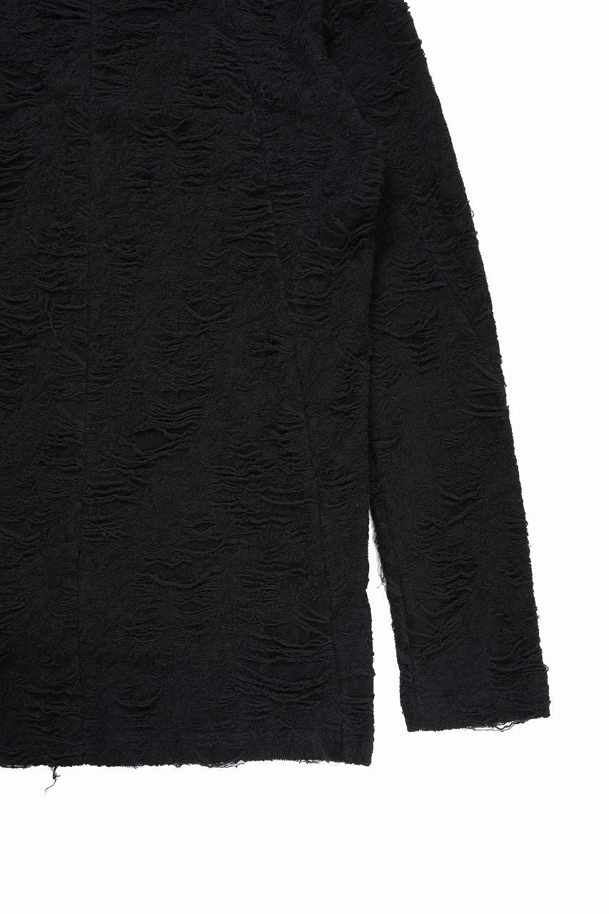 画像をギャラリービューアに読み込む, A.F ARTEFACT HIGH NECK TOP / DAMAGE PILE & PLATING KNIT JERSEY (BLACK)
