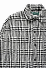 Load image into Gallery viewer, N/07 OPEN COLLAR L/S SHIRT / HOUNDSTOOTH GLEN CHECK (WHITE x GREY)