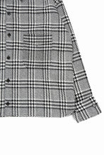Load image into Gallery viewer, N/07 OPEN COLLAR L/S SHIRT / HOUNDSTOOTH GLEN CHECK (WHITE x GREY)