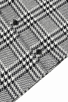 Load image into Gallery viewer, N/07 OPEN COLLAR L/S SHIRT / HOUNDSTOOTH GLEN CHECK (WHITE x GREY)