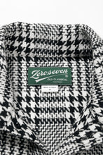 Load image into Gallery viewer, N/07 OPEN COLLAR L/S SHIRT / HOUNDSTOOTH GLEN CHECK (WHITE x GREY)