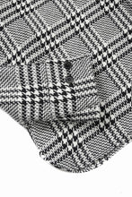 Load image into Gallery viewer, N/07 OPEN COLLAR L/S SHIRT / HOUNDSTOOTH GLEN CHECK (WHITE x GREY)