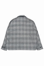 Load image into Gallery viewer, N/07 OPEN COLLAR L/S SHIRT / HOUNDSTOOTH GLEN CHECK (WHITE x GREY)